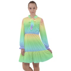 Pastel Rainbow Diamond Pattern All Frills Chiffon Dress by SpinnyChairDesigns