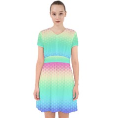 Rainbow Floral Ombre Print Adorable In Chiffon Dress by SpinnyChairDesigns