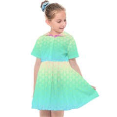 Rainbow Floral Ombre Print Kids  Sailor Dress by SpinnyChairDesigns