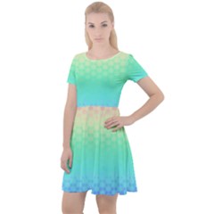 Rainbow Floral Ombre Print Cap Sleeve Velour Dress  by SpinnyChairDesigns