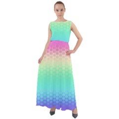 Rainbow Floral Ombre Print Chiffon Mesh Boho Maxi Dress by SpinnyChairDesigns