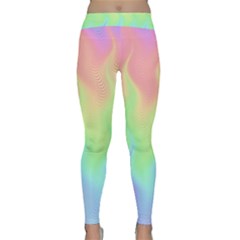 Pastel Rainbow Flame Ombre Classic Yoga Leggings by SpinnyChairDesigns