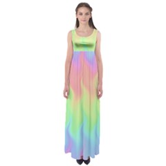 Pastel Rainbow Flame Ombre Empire Waist Maxi Dress by SpinnyChairDesigns