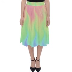 Pastel Rainbow Flame Ombre Classic Midi Skirt by SpinnyChairDesigns
