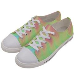 Pastel Rainbow Flame Ombre Women s Low Top Canvas Sneakers by SpinnyChairDesigns