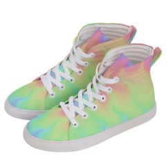 Pastel Rainbow Flame Ombre Men s Hi-Top Skate Sneakers