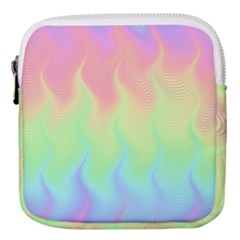 Pastel Rainbow Flame Ombre Mini Square Pouch by SpinnyChairDesigns