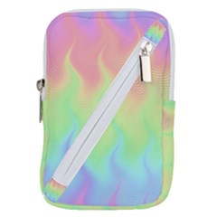 Pastel Rainbow Flame Ombre Belt Pouch Bag (large) by SpinnyChairDesigns