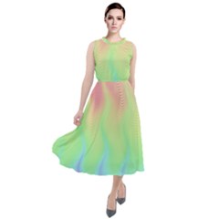 Pastel Rainbow Flame Ombre Round Neck Boho Dress by SpinnyChairDesigns