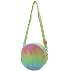 Pastel Rainbow Flame Ombre Crossbody Circle Bag by SpinnyChairDesigns