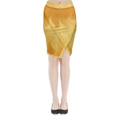 Gold Flame Ombre Midi Wrap Pencil Skirt by SpinnyChairDesigns