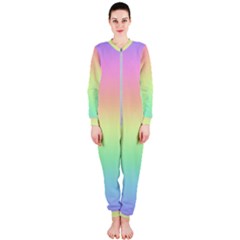 Pastel Rainbow Ombre Onepiece Jumpsuit (ladies)  by SpinnyChairDesigns