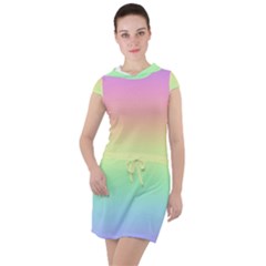 Pastel Rainbow Ombre Drawstring Hooded Dress by SpinnyChairDesigns