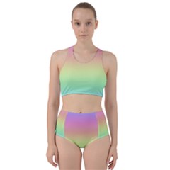 Pastel Rainbow Ombre Racer Back Bikini Set by SpinnyChairDesigns