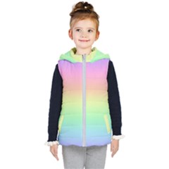 Pastel Rainbow Ombre Kids  Hooded Puffer Vest by SpinnyChairDesigns