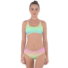 Pastel Rainbow Ombre Criss Cross Bikini Set by SpinnyChairDesigns