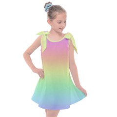 Pastel Rainbow Ombre Kids  Tie Up Tunic Dress by SpinnyChairDesigns
