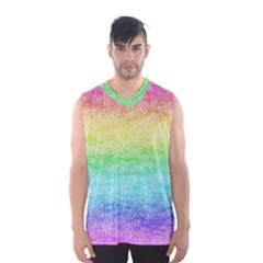 Rainbow Ombre Texture Men s Basketball Tank Top by SpinnyChairDesigns