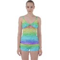 Rainbow Ombre Texture Tie Front Two Piece Tankini View1