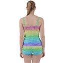 Rainbow Ombre Texture Tie Front Two Piece Tankini View2