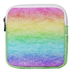 Rainbow Ombre Texture Mini Square Pouch by SpinnyChairDesigns