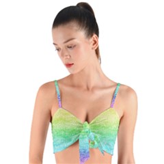 Rainbow Ombre Texture Woven Tie Front Bralet by SpinnyChairDesigns