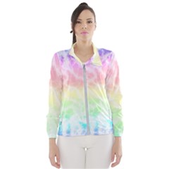 Pastel Rainbow Tie Dye Women s Windbreaker by SpinnyChairDesigns