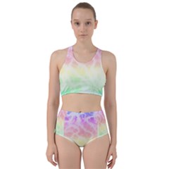 Pastel Rainbow Tie Dye Racer Back Bikini Set by SpinnyChairDesigns