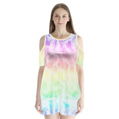 Pastel Rainbow Tie Dye Shoulder Cutout Velvet One Piece by SpinnyChairDesigns