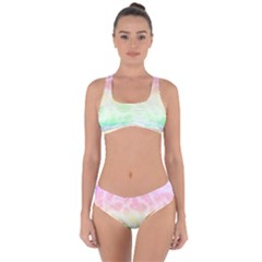 Pastel Rainbow Tie Dye Criss Cross Bikini Set by SpinnyChairDesigns