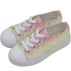 Pastel Rainbow Tie Dye Kids  Low Top Canvas Sneakers by SpinnyChairDesigns