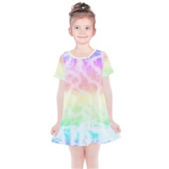 Pastel Rainbow Tie Dye Kids  Simple Cotton Dress by SpinnyChairDesigns