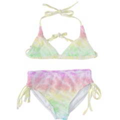 Pastel Rainbow Tie Dye Kids  Classic Bikini Set by SpinnyChairDesigns