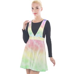 Pastel Rainbow Tie Dye Plunge Pinafore Velour Dress by SpinnyChairDesigns