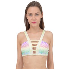 Pastel Rainbow Tie Dye Cage Up Bikini Top by SpinnyChairDesigns