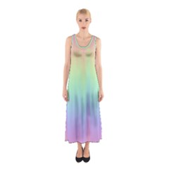 Pastel Rainbow Gradient Sleeveless Maxi Dress by SpinnyChairDesigns