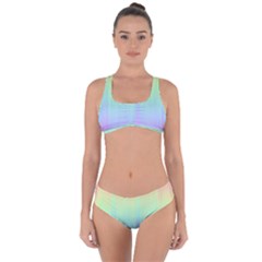 Pastel Rainbow Gradient Criss Cross Bikini Set by SpinnyChairDesigns