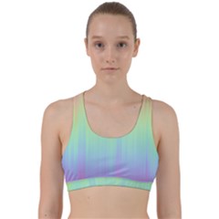 Pastel Rainbow Gradient Back Weave Sports Bra by SpinnyChairDesigns