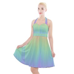 Pastel Rainbow Gradient Halter Party Swing Dress  by SpinnyChairDesigns