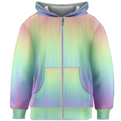 Pastel Rainbow Gradient Kids  Zipper Hoodie Without Drawstring by SpinnyChairDesigns