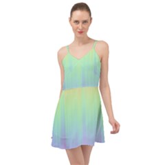 Pastel Rainbow Gradient Summer Time Chiffon Dress by SpinnyChairDesigns