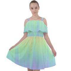 Pastel Rainbow Gradient Cut Out Shoulders Chiffon Dress by SpinnyChairDesigns