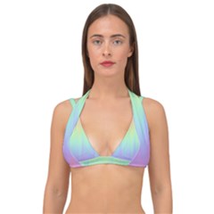 Pastel Rainbow Gradient Double Strap Halter Bikini Top by SpinnyChairDesigns