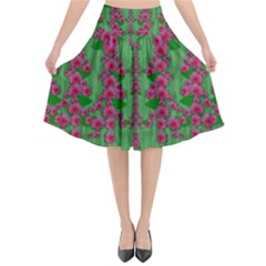 Lianas Of Sakura Branches In Contemplative Freedom Flared Midi Skirt by pepitasart