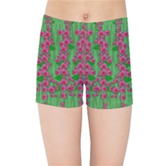 Lianas Of Sakura Branches In Contemplative Freedom Kids  Sports Shorts by pepitasart