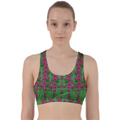 Lianas Of Sakura Branches In Contemplative Freedom Back Weave Sports Bra by pepitasart