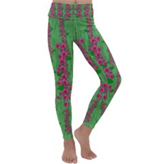 Lianas Of Sakura Branches In Contemplative Freedom Kids  Lightweight Velour Classic Yoga Leggings by pepitasart