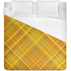 Orange Madras Plaid Duvet Cover (king Size) by SpinnyChairDesigns