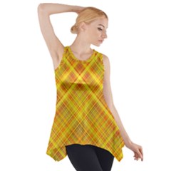 Orange Madras Plaid Side Drop Tank Tunic by SpinnyChairDesigns