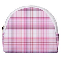 Pink Madras Plaid Horseshoe Style Canvas Pouch by SpinnyChairDesigns